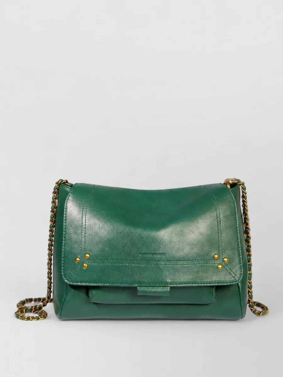 Jérôme Dreyfuss Leather Clutch Bag In Green