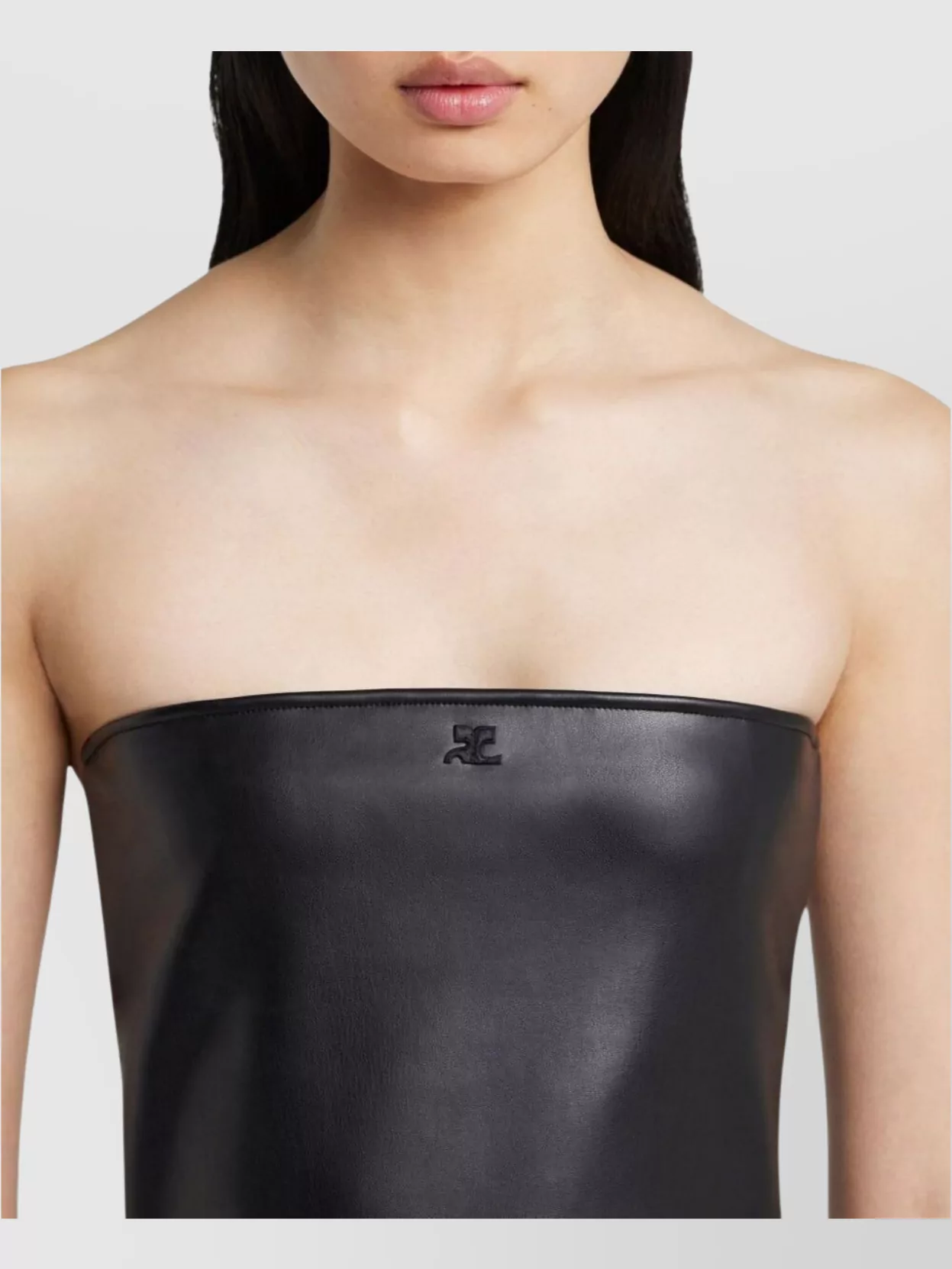 Courrèges Strapless Mini Dress With Back Strap Detail