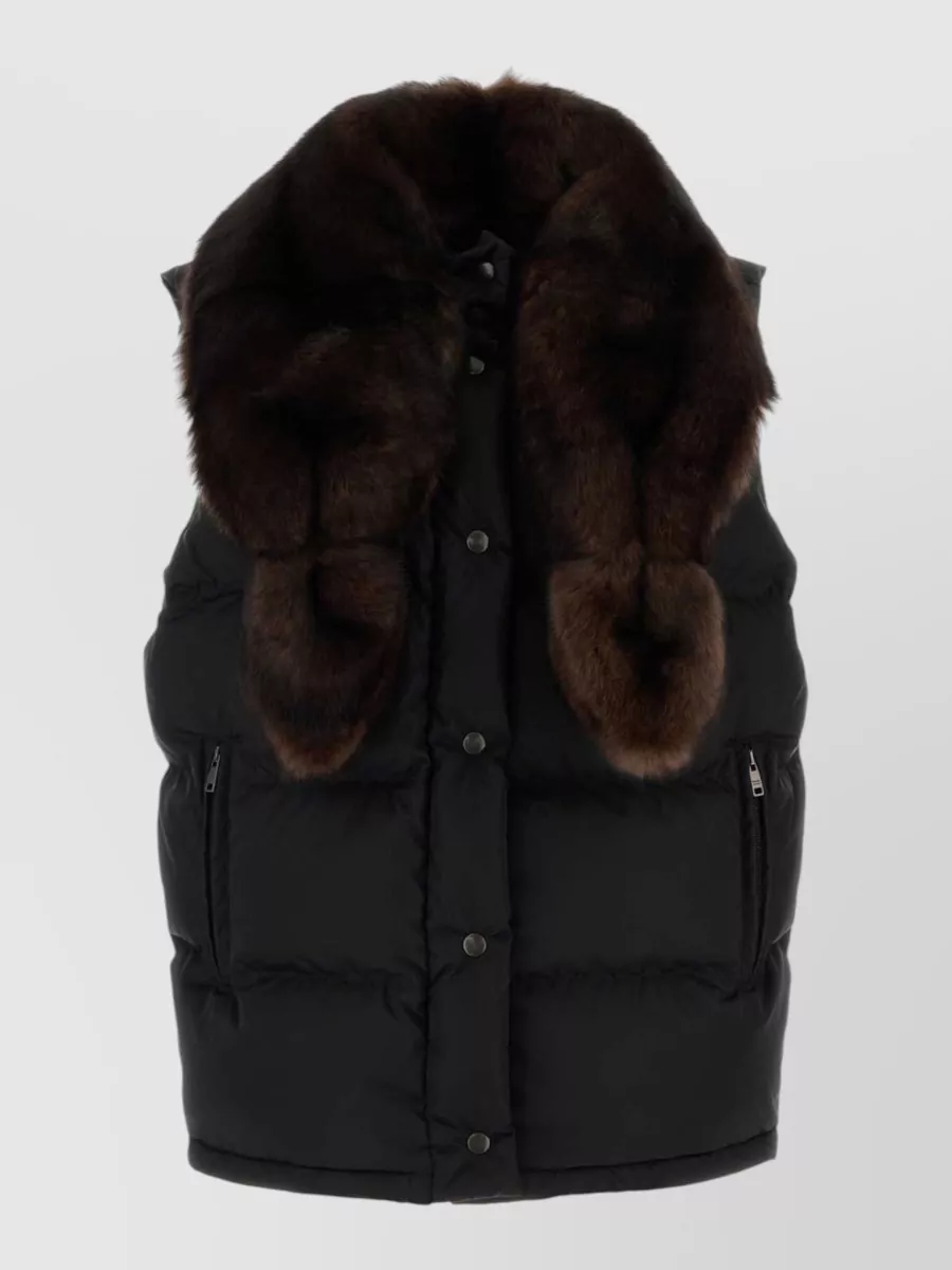 Prada recycled polyamide sleeveless down jacket