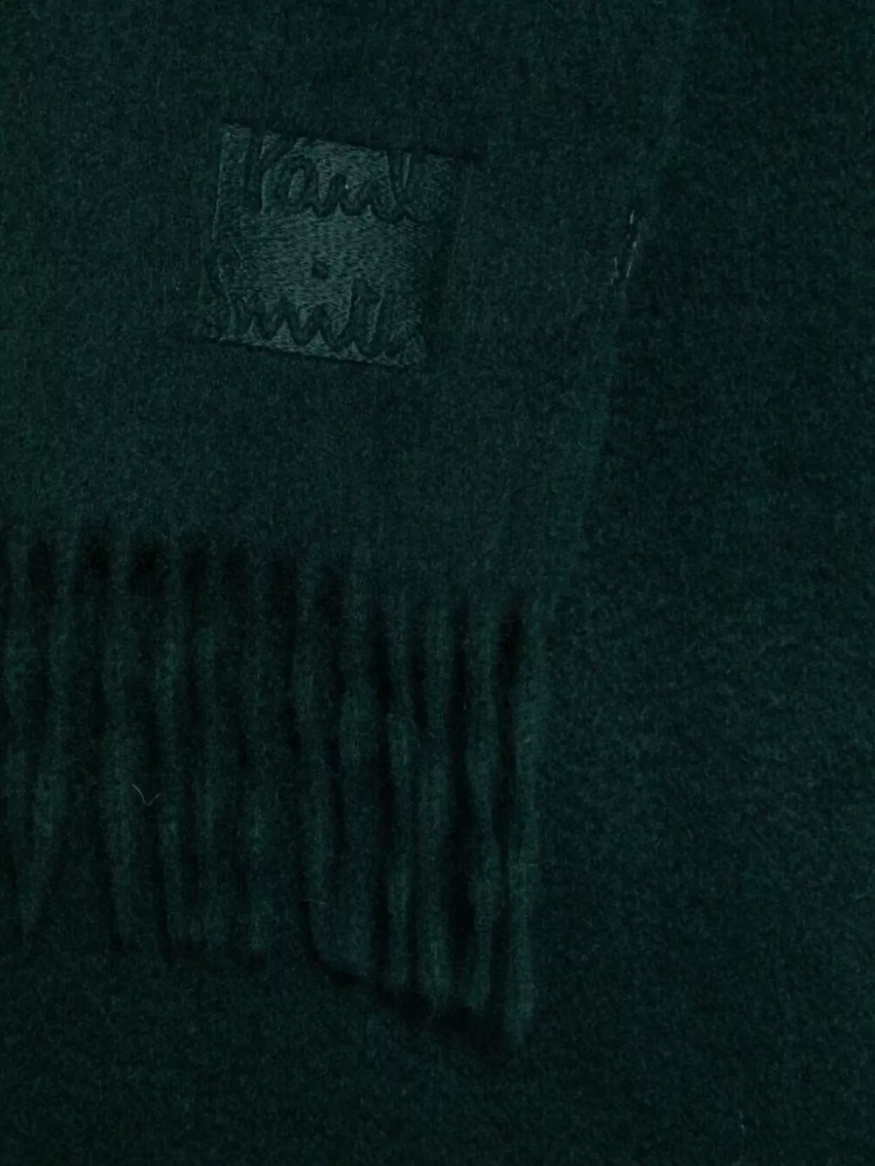 Paul Smith Cashmere Logo Scarf Fringed Edges