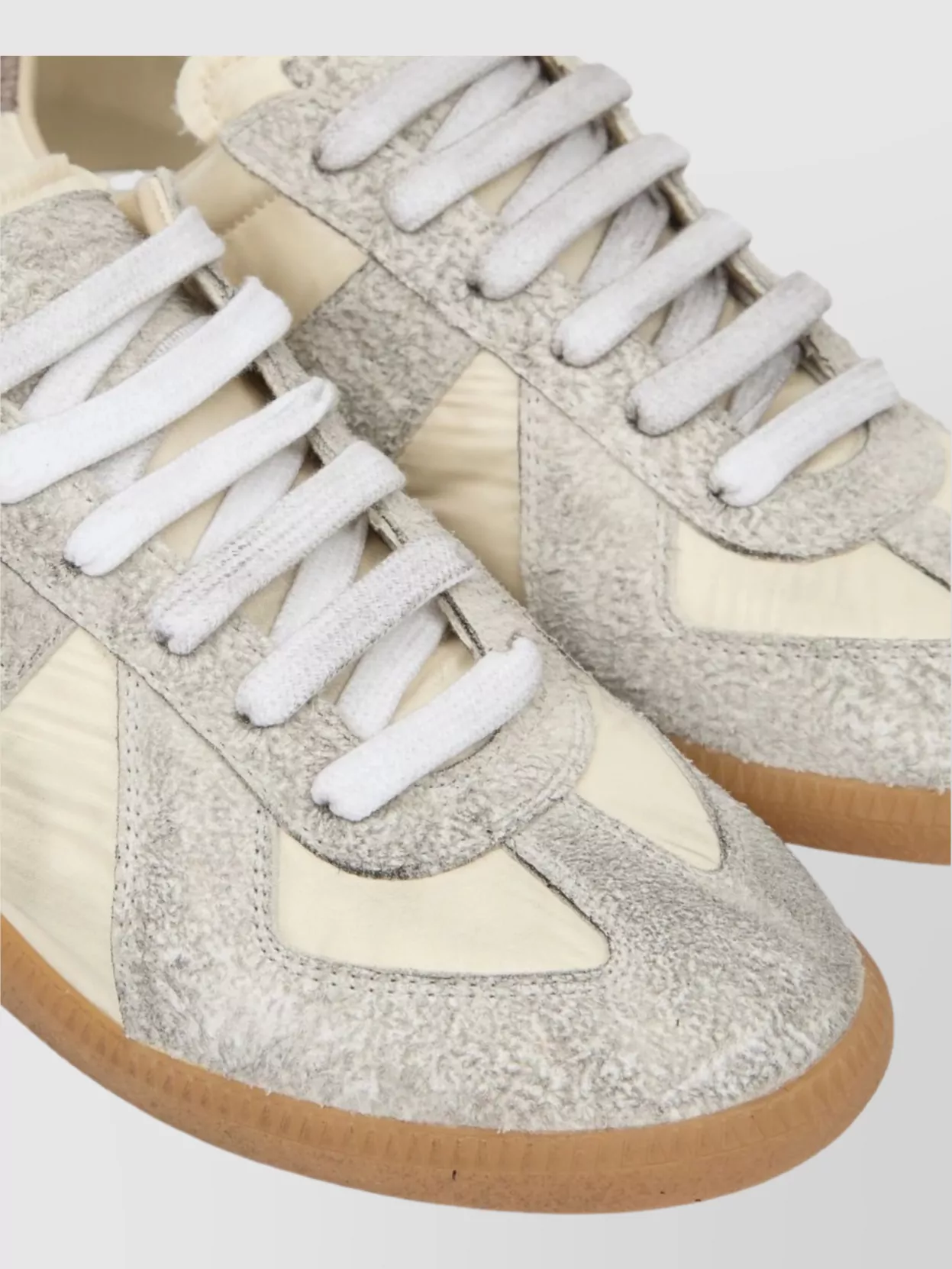 Maison Margiela Suede Panel Lace-Up Low-Top Sneakers