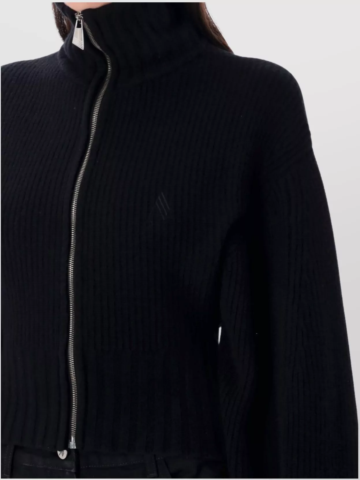 The Attico Zip Neck Knit Ribbed Texture