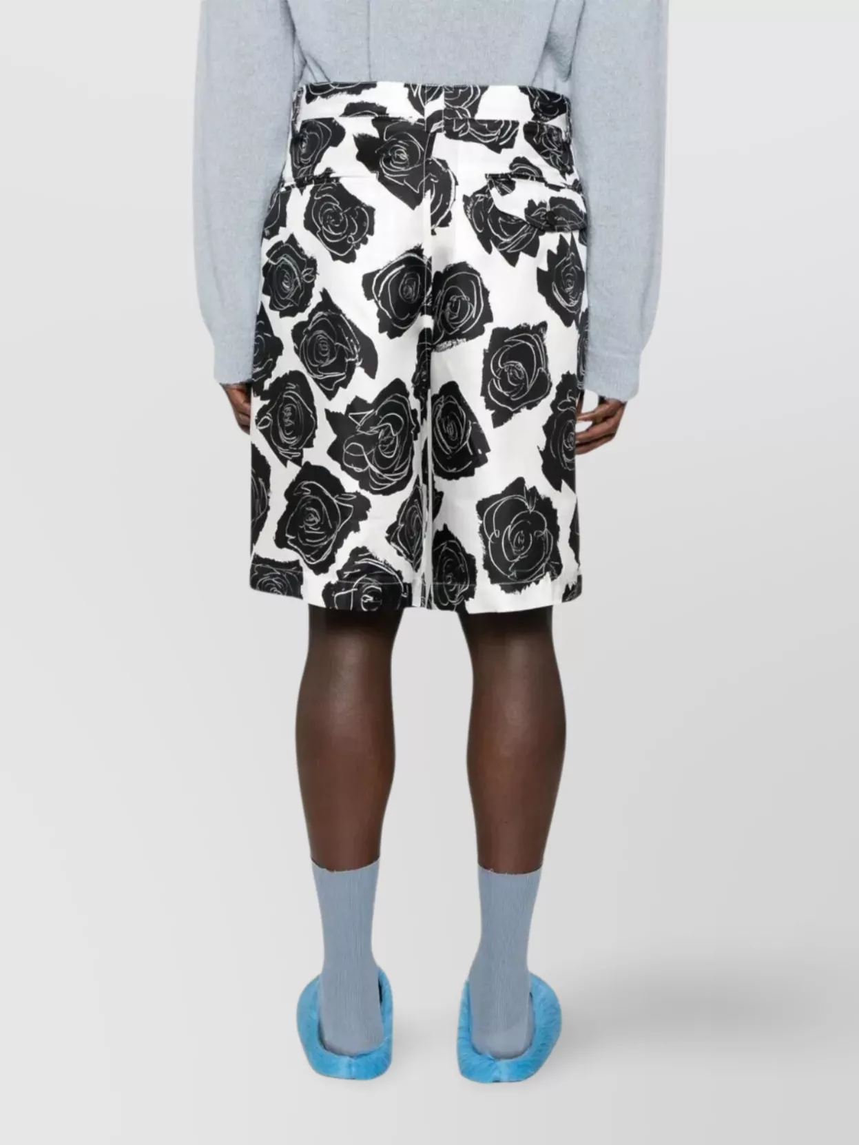 Marni Printed Shorts With Pockets And Belt Loops In White