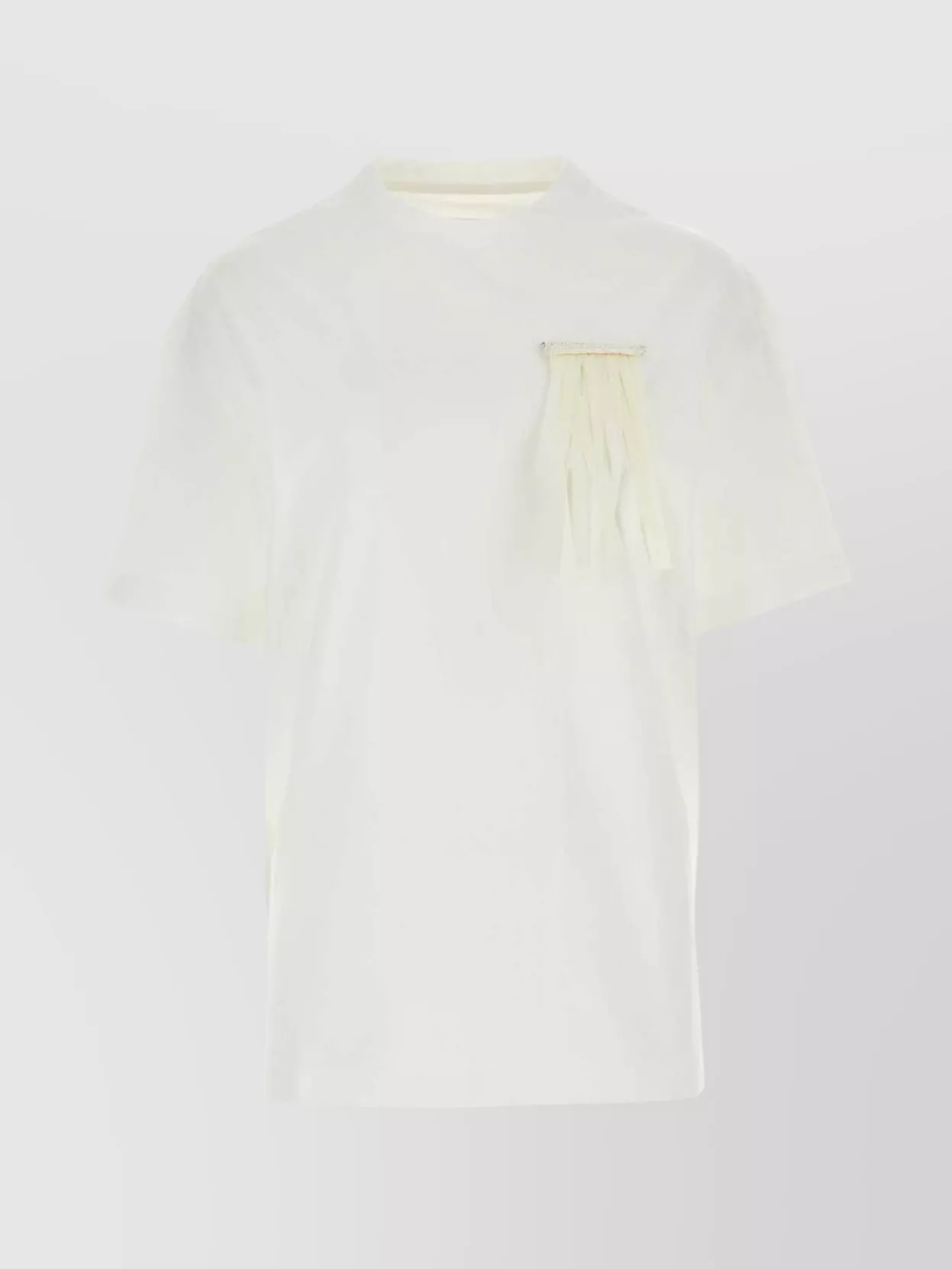 Shop Jil Sander Cotton Crew Neck T-shirt With Tassel Detail