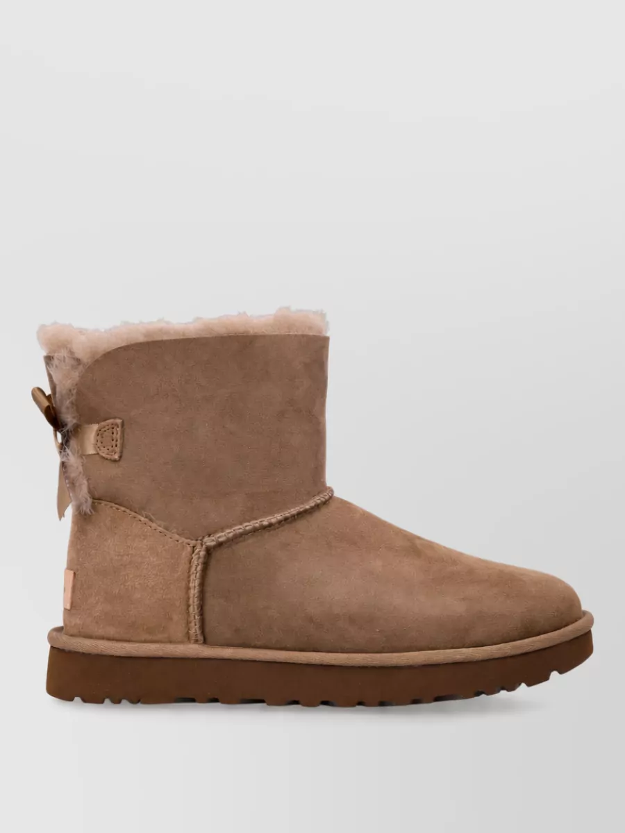 Ugg Leather Mini Bailey Bow Ii Ankle Boots