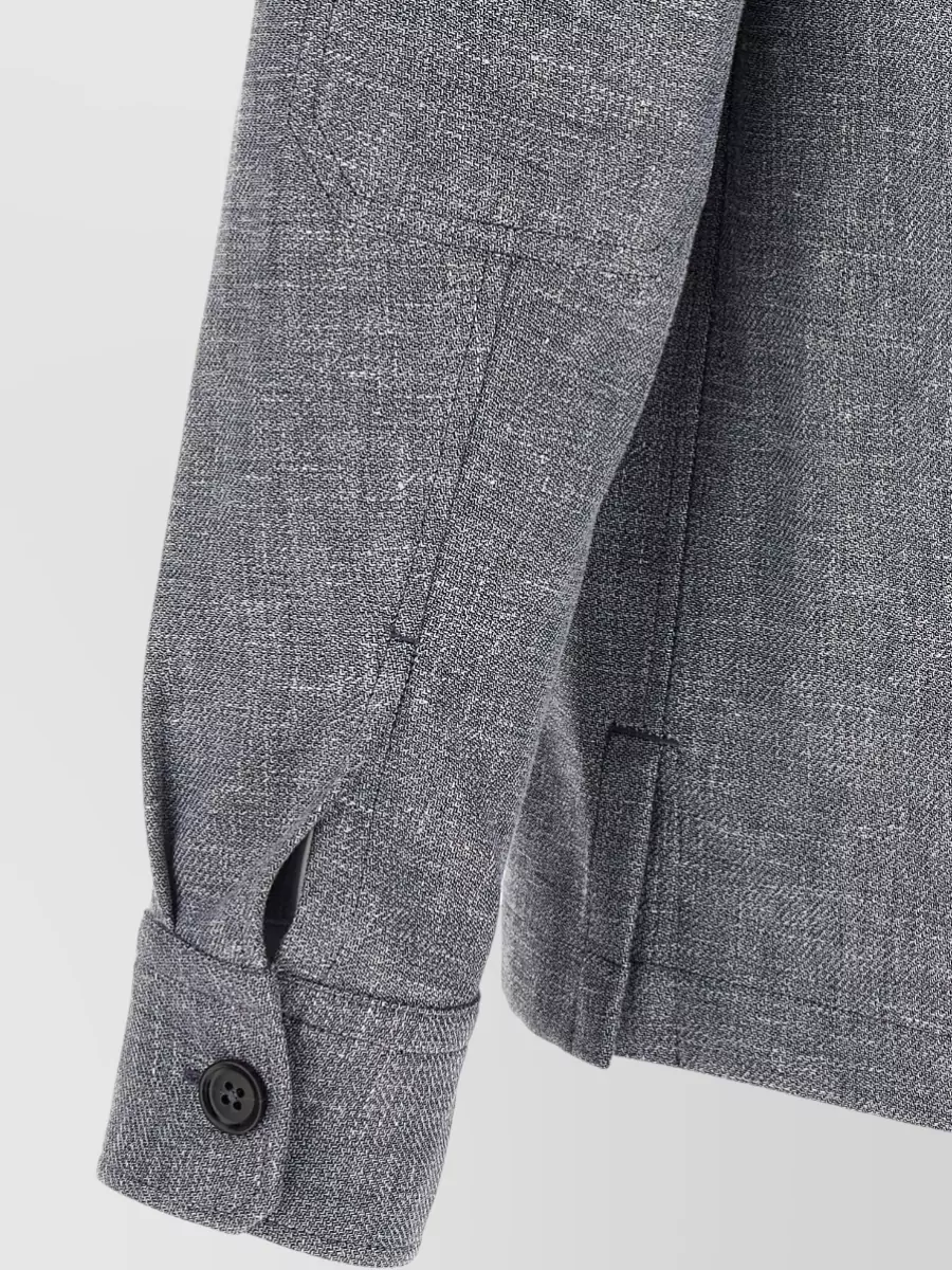 Zegna Linen Blend Long-Sleeve Shirt Jacket