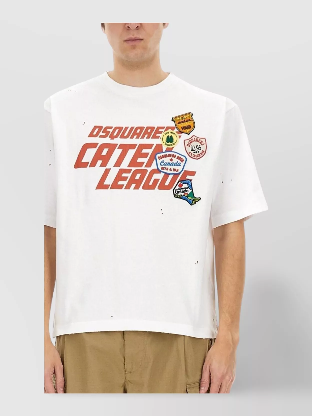 Dsquared2 Graphic Crew Neck T-shirt With Patch And Short Sleeves