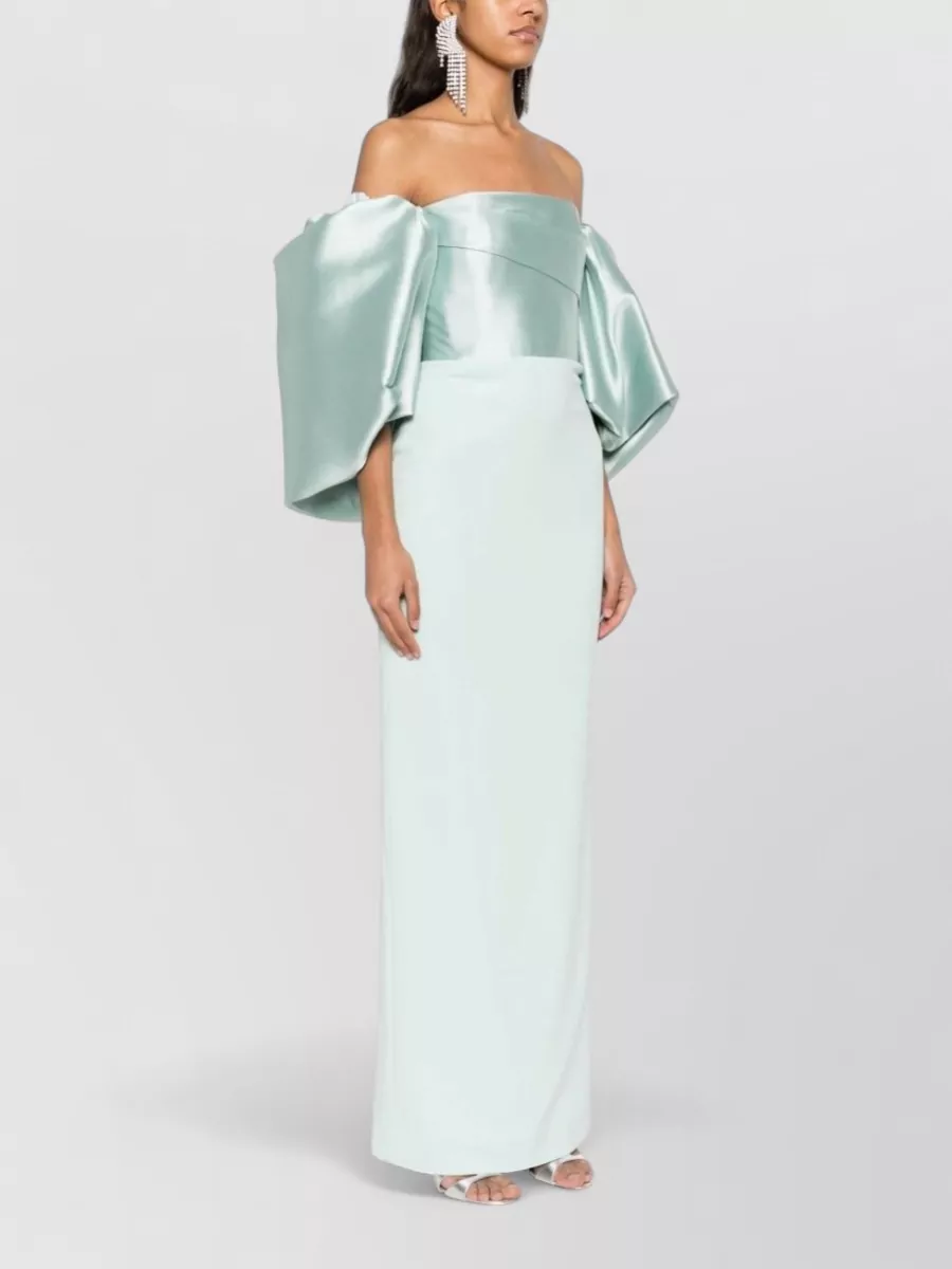 Solace London Off-Shoulder Puff-Sleeve Maxi Dress