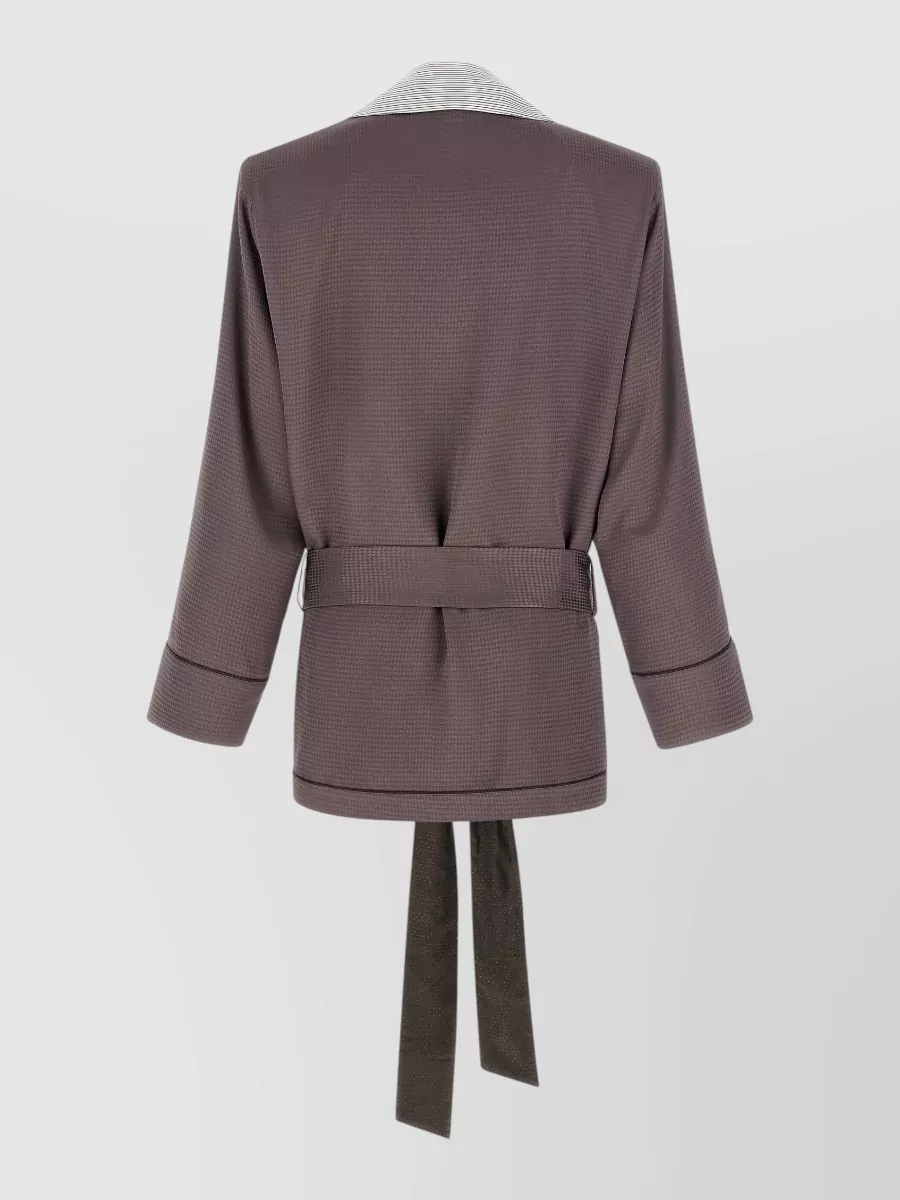 The Attico Viscose Houndstooth Belted Blazer