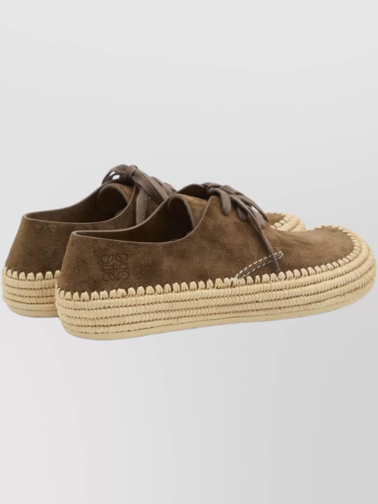 Loewe Lace Up Slippers Raffia Sole