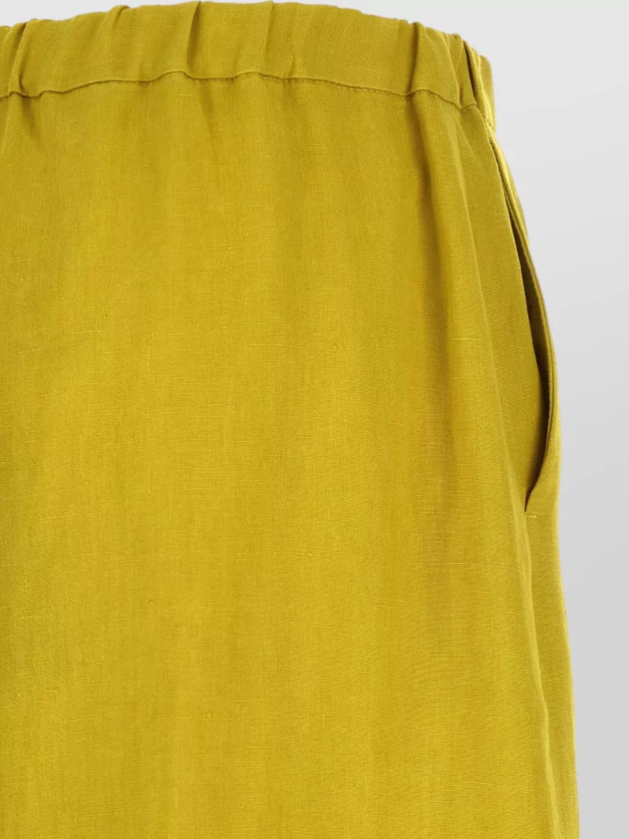 S Max Mara Linen Cropped Wide-Leg Shorts