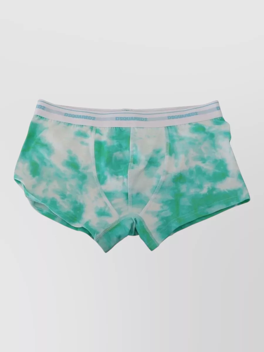 Dsquared2 silk logo print swim briefs