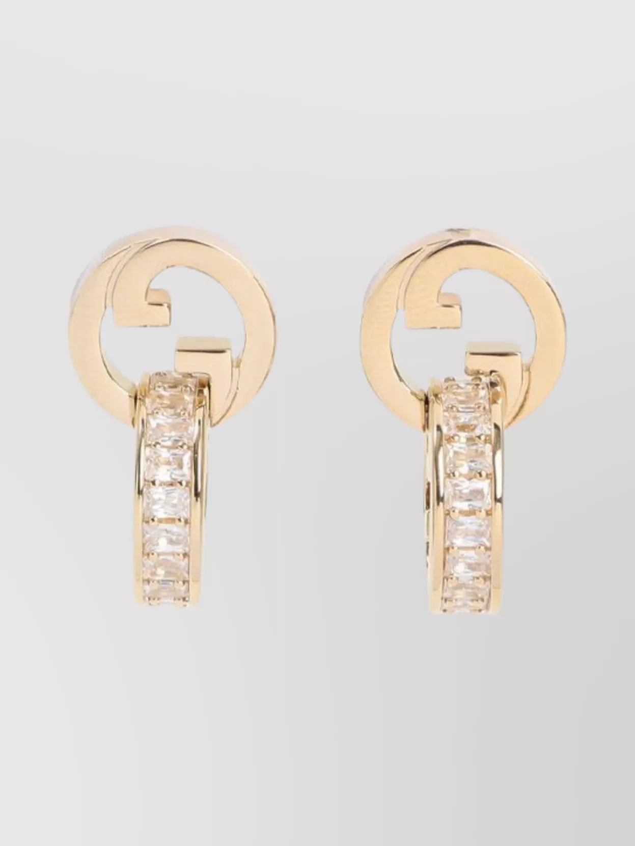Gucci Blondie Intertwined Crystal Earrings In Gold