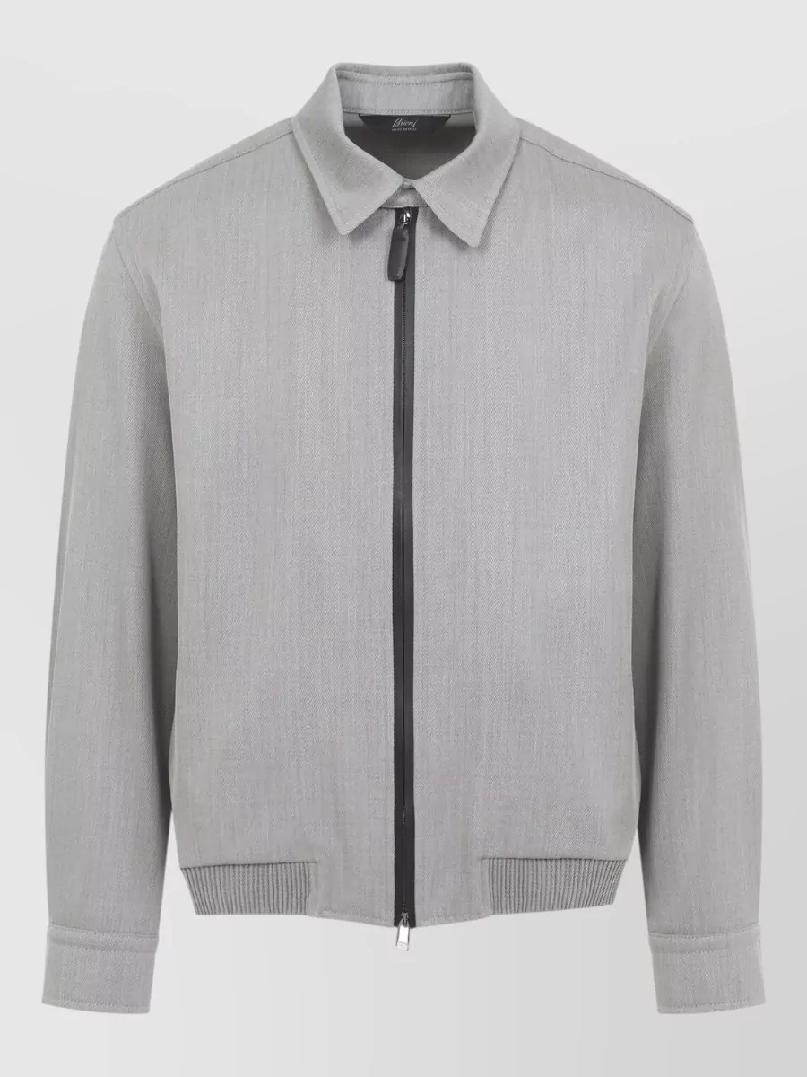 Brioni wool zip-up blouson jacket
