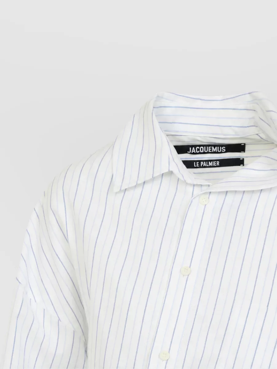 Jacquemus Striped Oversized Asymmetric Cotton Shirt