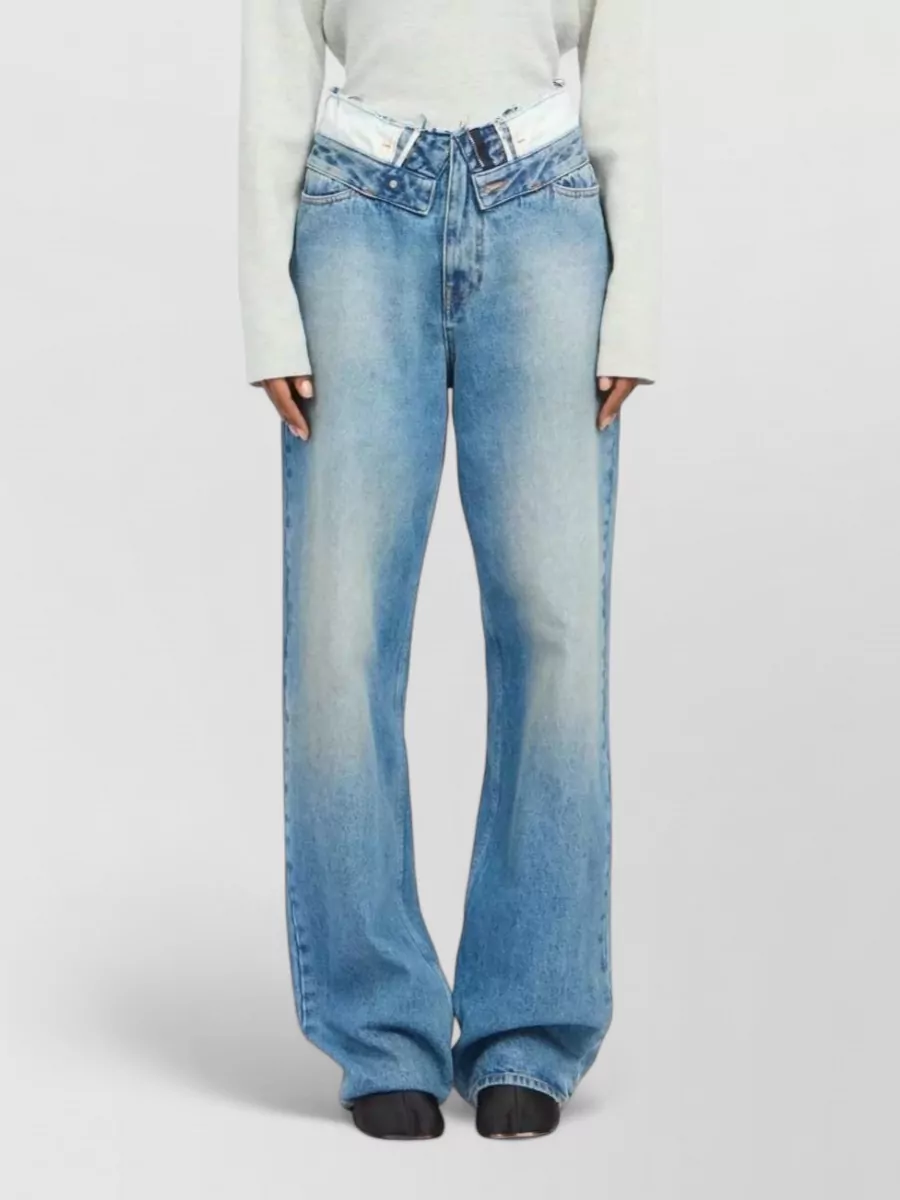 Mm6 Maison Margiela Wide Leg Five Pocket Trousers Waistband