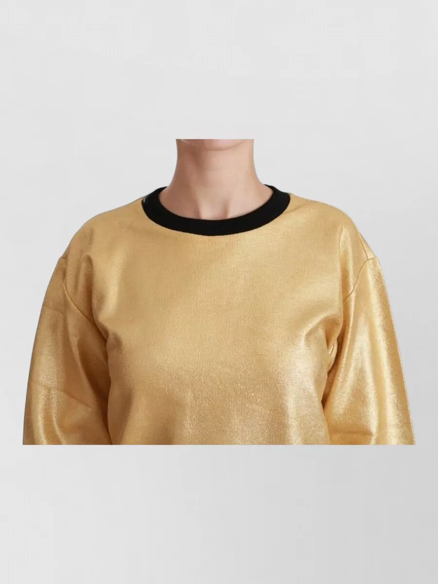 Dolce&Gabbana Metallic Cotton Crewneck Sweater