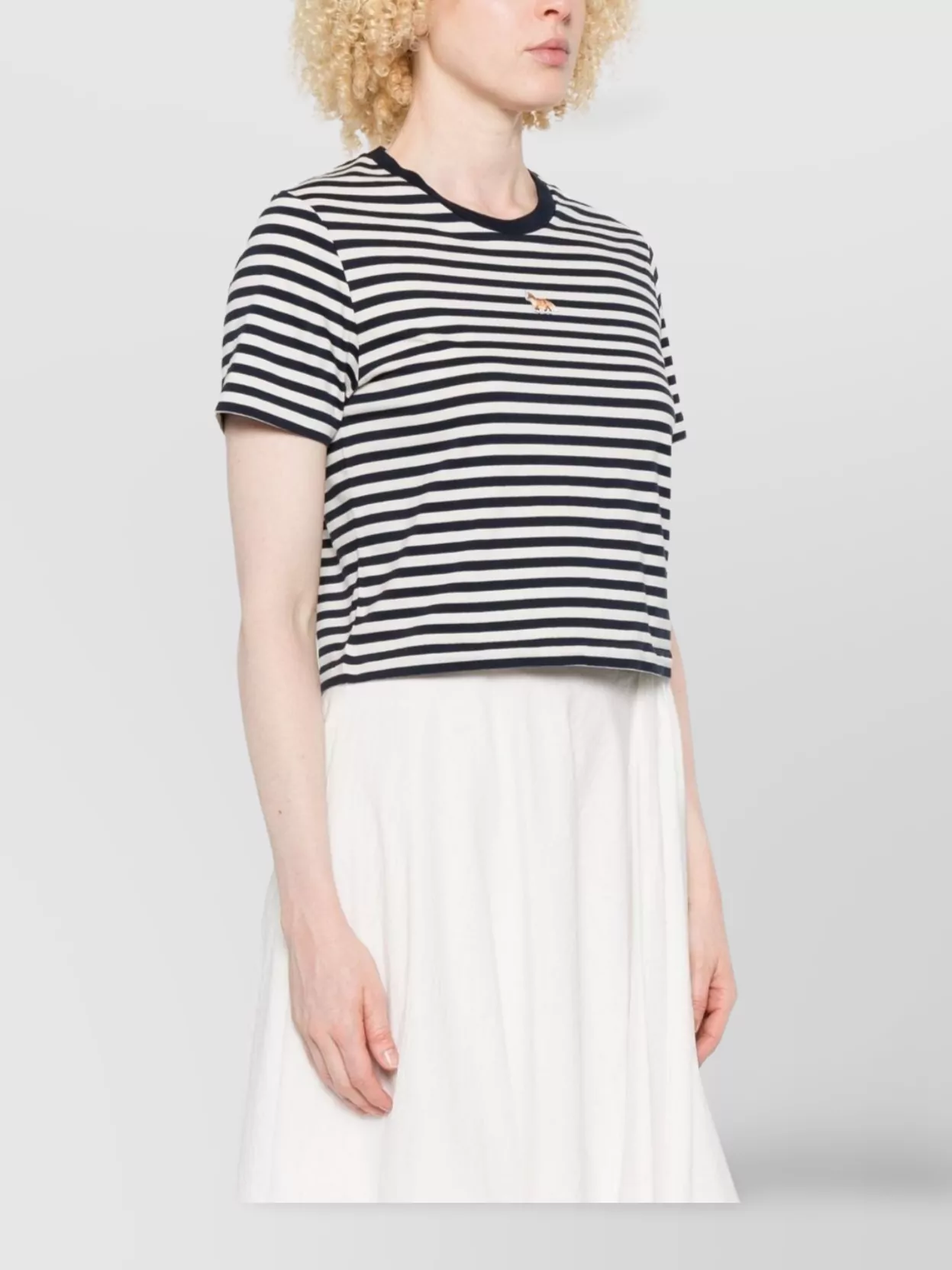 Maison Kitsuné Baby Fox Striped Cotton T-Shirt