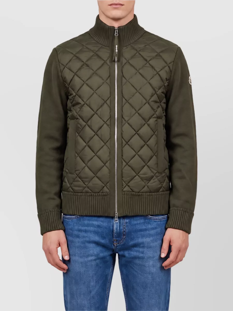 Moncler Down Padded High Neck Zip Cardigan