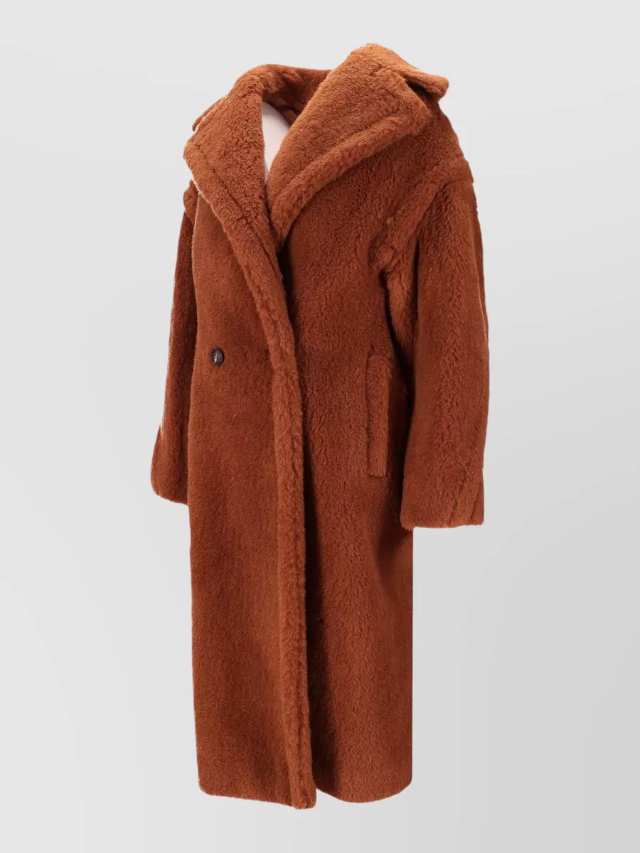 Max Mara Long Coat Lapel Collar Side Pockets
