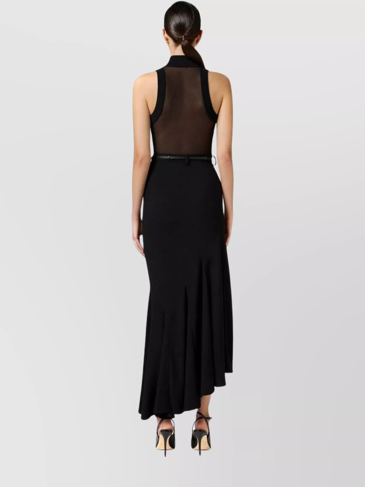 Elisabetta Franchi High Neckline Ribbed Texture Sleeveless Top