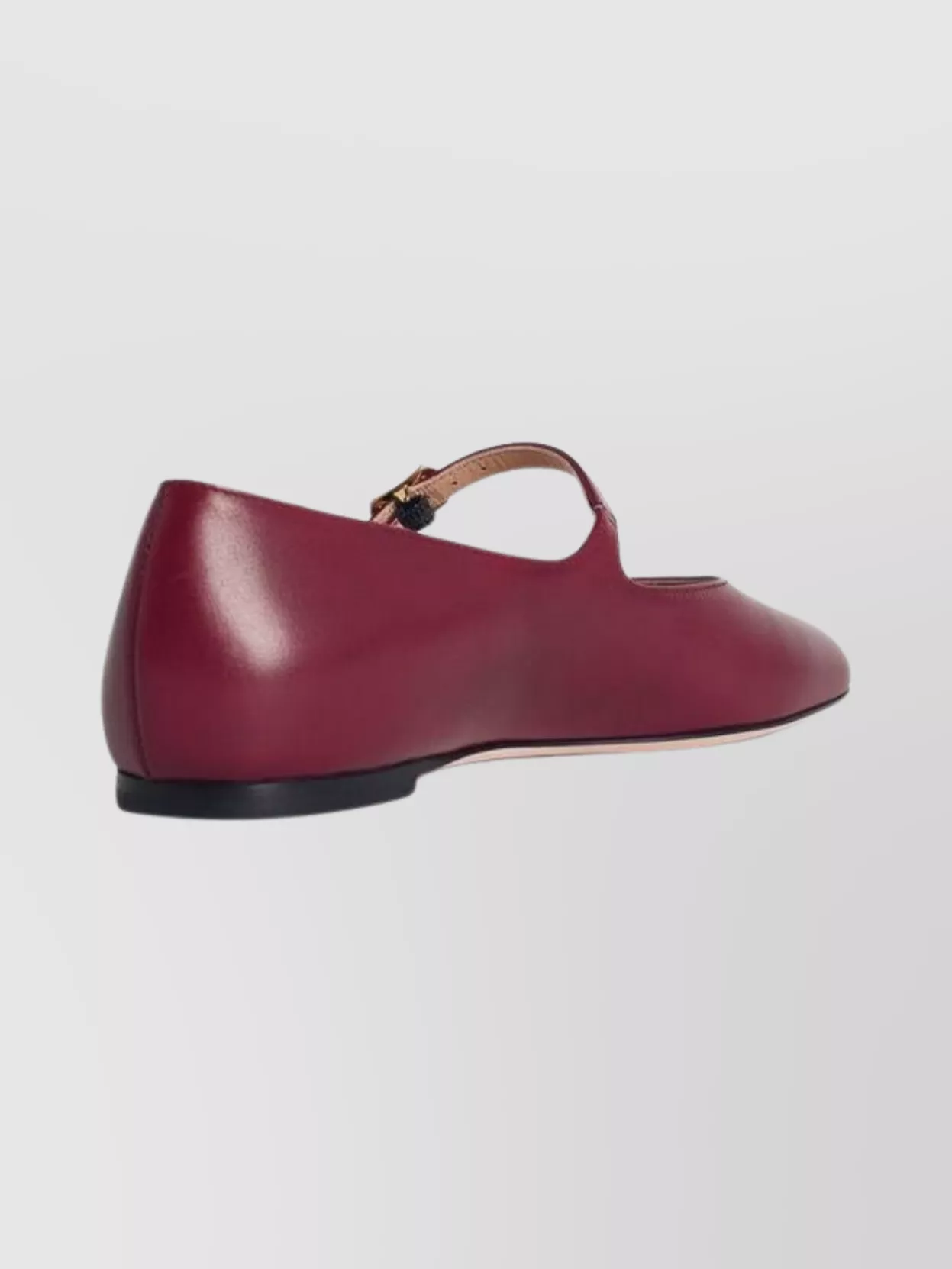 Bally Round Toe Leather Ballet Flats In Burgundy
