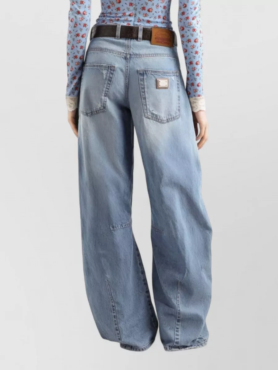 Dolce&Gabbana Cotton Denim Jeans Regular Fit Wide Leg