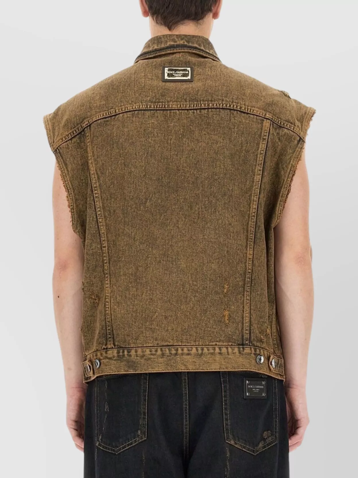 Dolce&Gabbana Sleeveless Denim Vest With Front Pockets