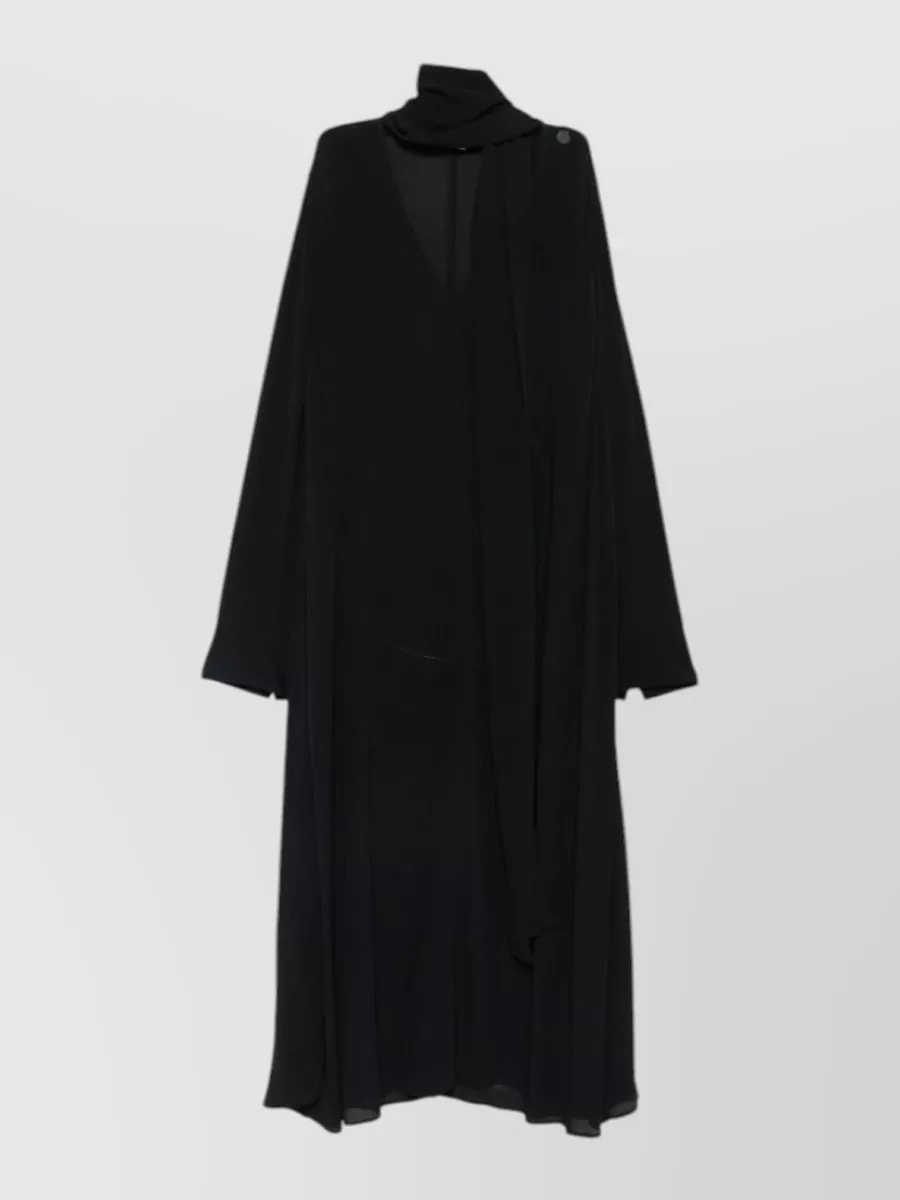Totême viscose v-neck long-sleeve maxi dress