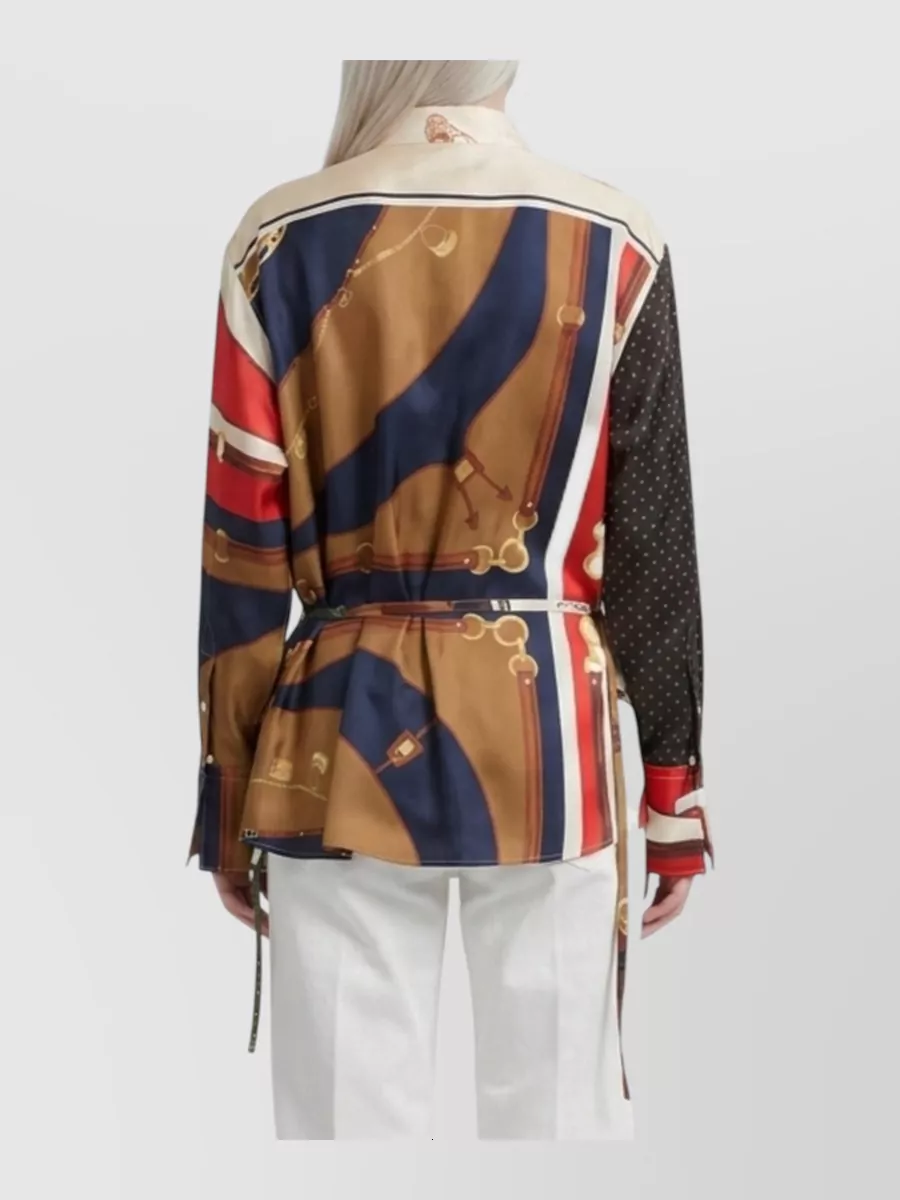 Celine Silk Printed Oversized Shirt