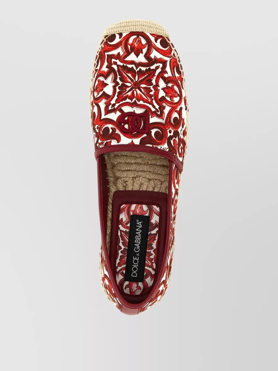 Dolce&Gabbana Boccaccio Espadrilles Round Toe Embroidered Jute
