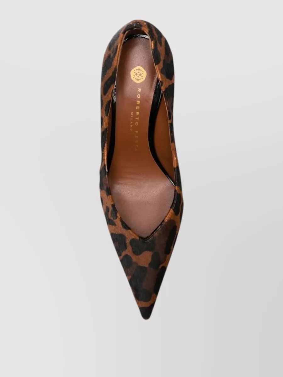 Roberto Festa Leopard-Print Leather High Heel Pumps
