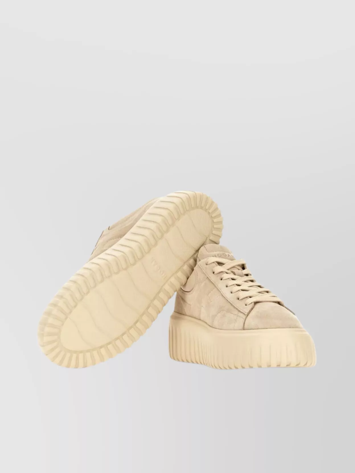 Hogan Suede Platform Sneakers Round Toe