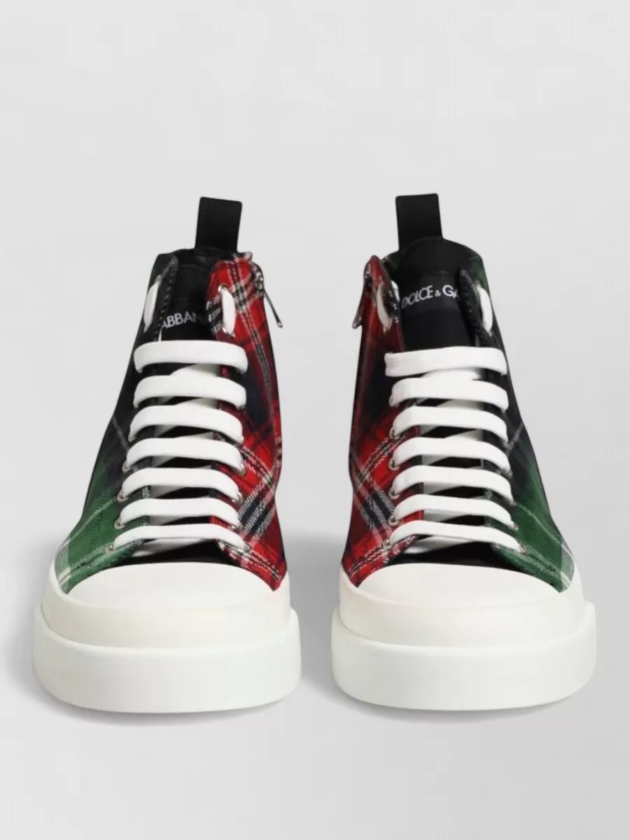 Dolce&Gabbana plaid high-top sneakers
