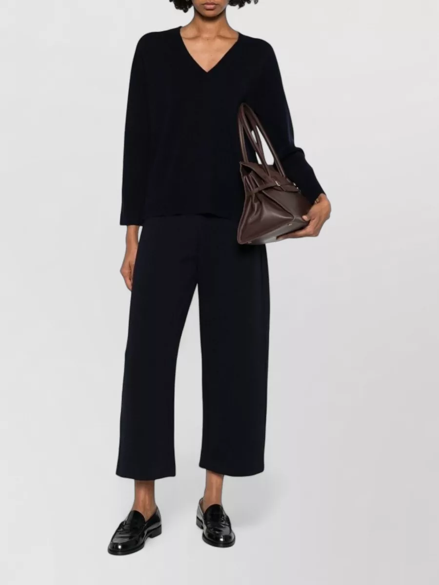 Max Mara High Waist Wide Leg Cropped Trousers