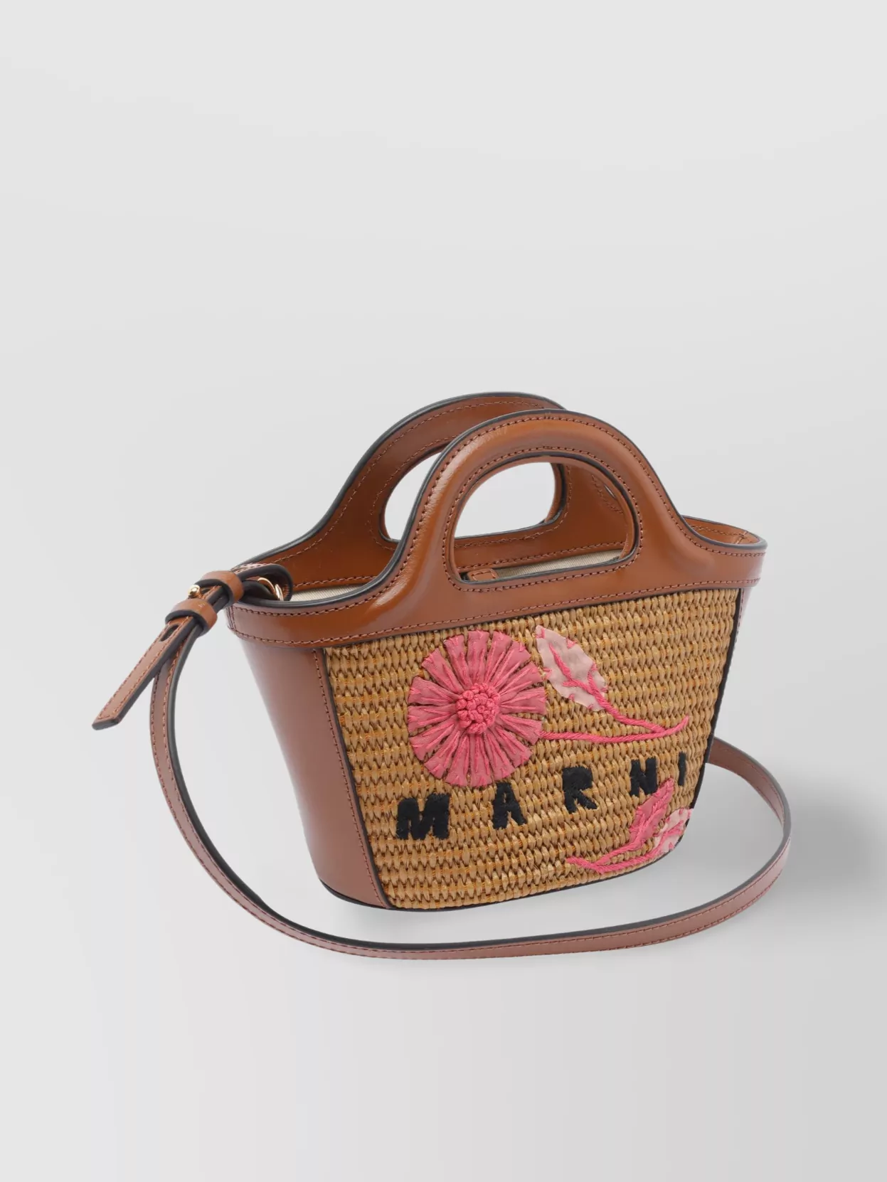 Marni Tropicalia Floral-embroidered Woven Clutch Bag In Multi