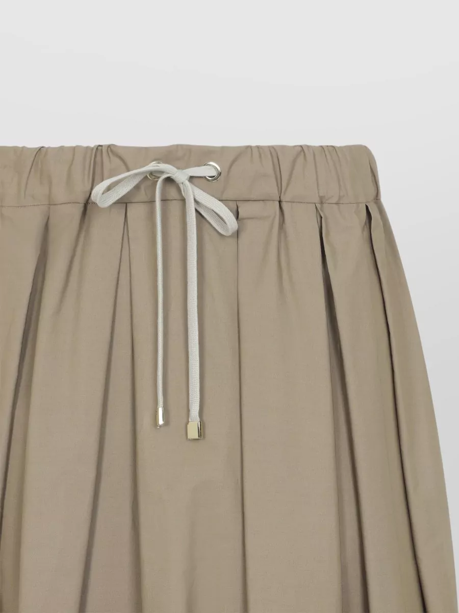 S Max Mara Cotton Pleated Midi Skirt