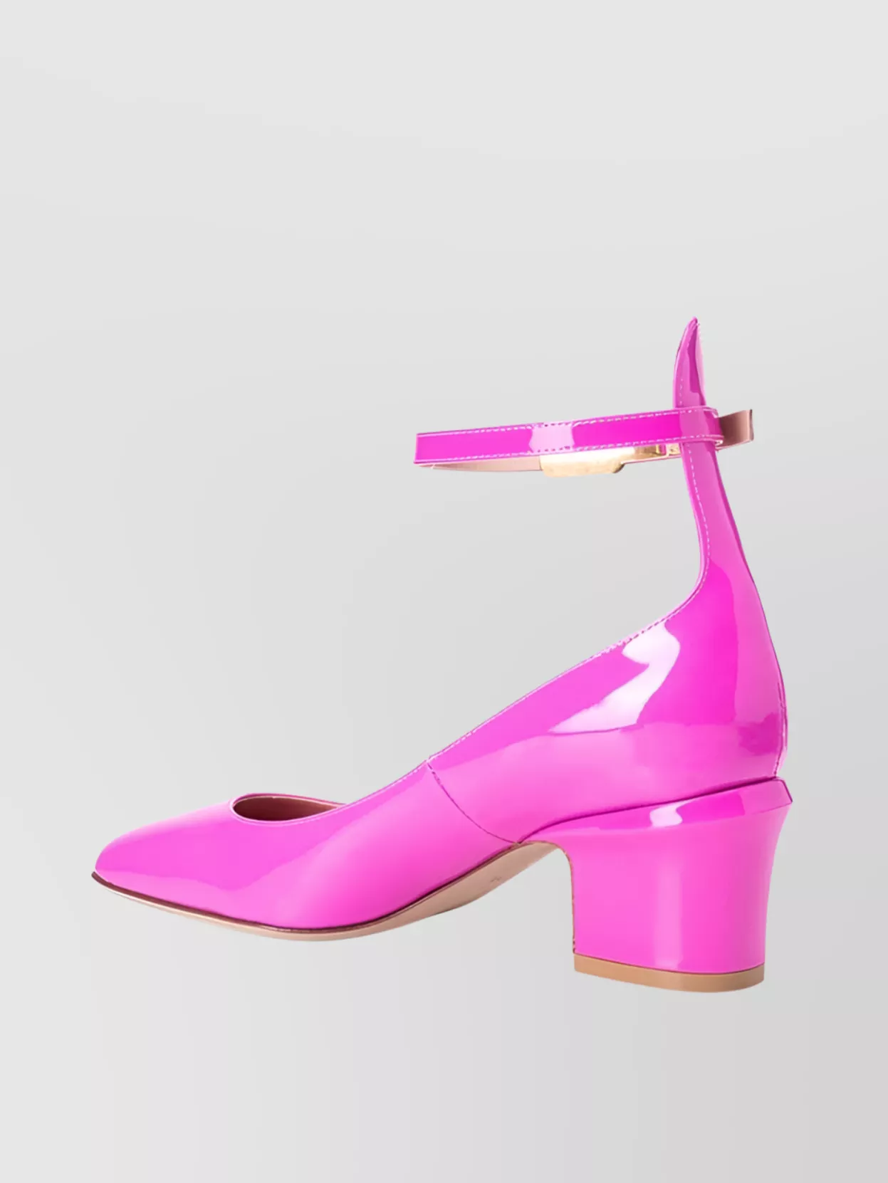 Valentino Garavani Bold Block Heel Pumps With Pointed Toe And Ankle Strap