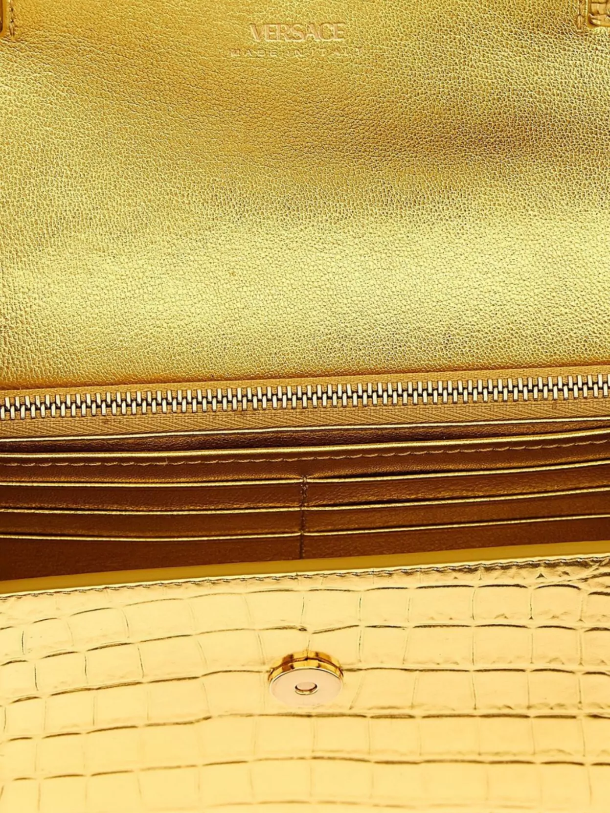 Versace 'Medusa '95' Crocodile Chain Wallet