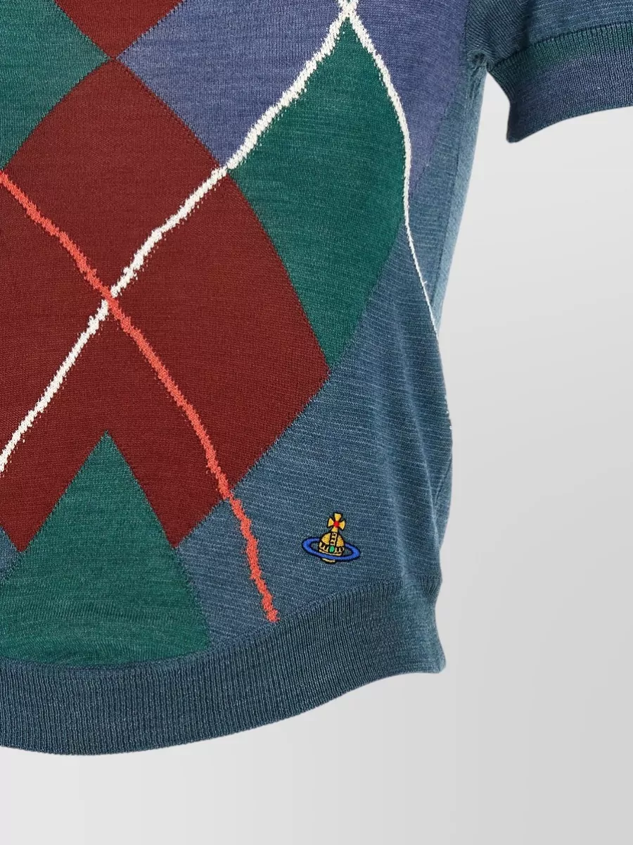 Vivienne Westwood Wool Argyle Short-Sleeve Sweater