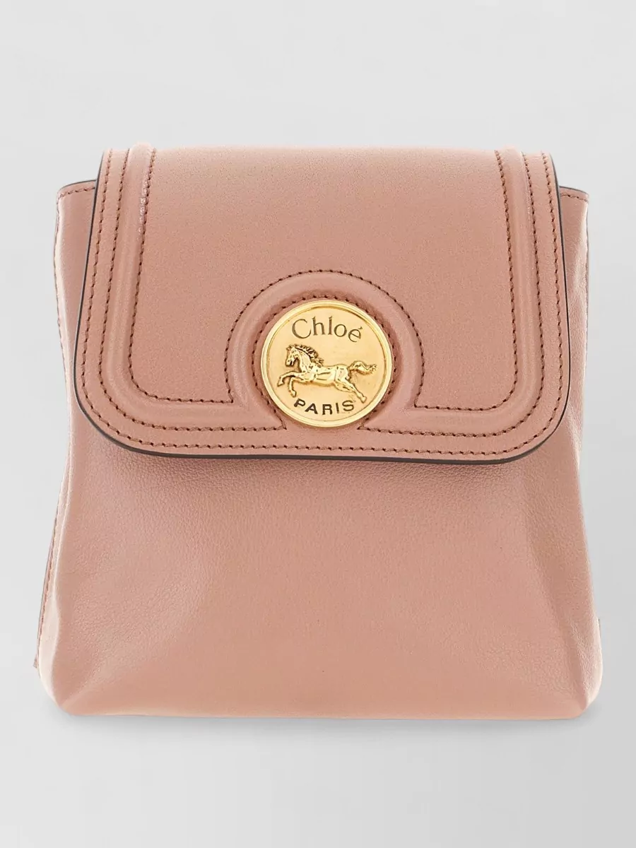Chloé Leather Horse Medal Mini Backpack Gold Hardware
