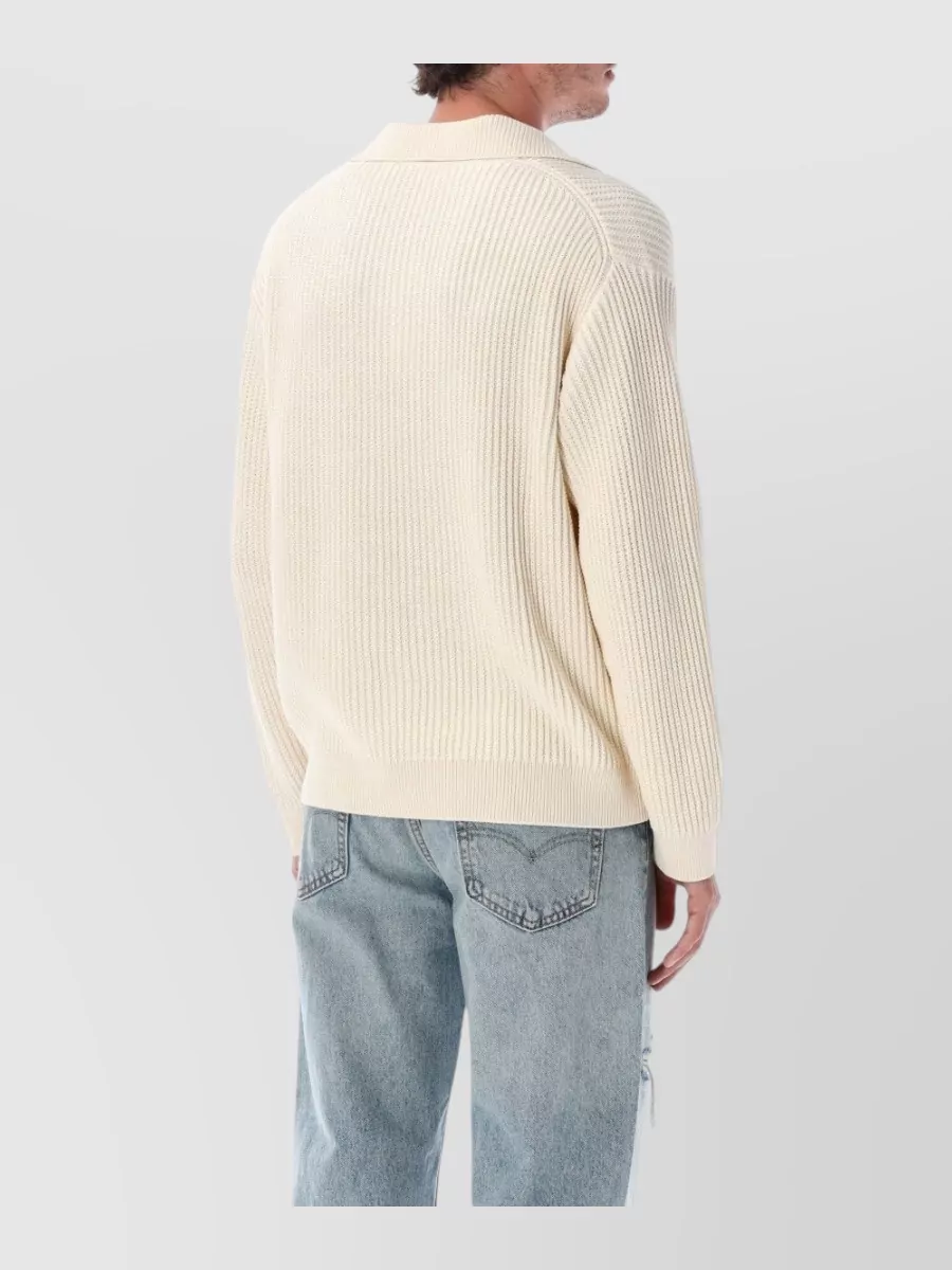 Maison Kitsuné Cotton Ribbed Polo Jumper