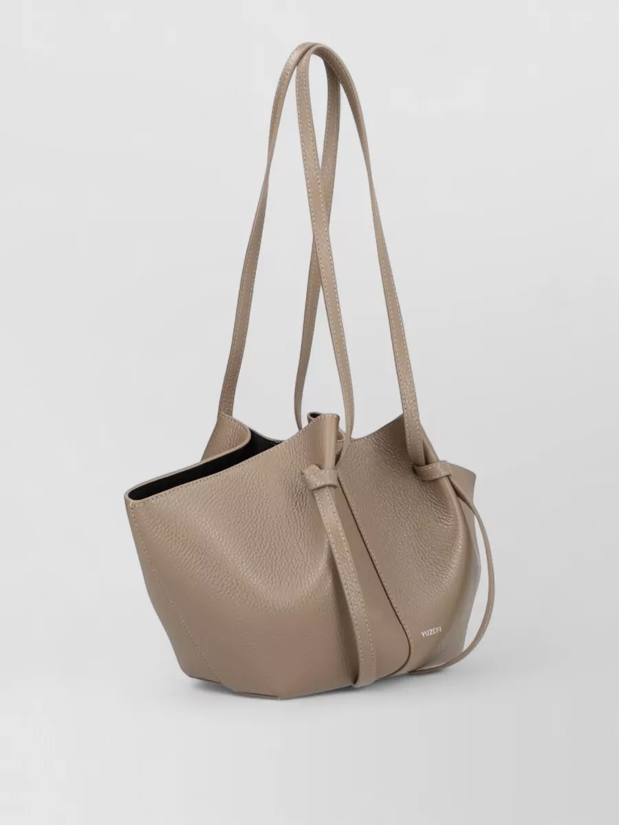 Yuzefi Mochi Shoulder Bag Structured Knot Handles In Pink