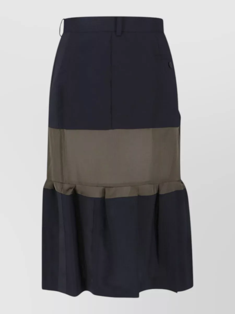 Sacai wool midi pleated skirt