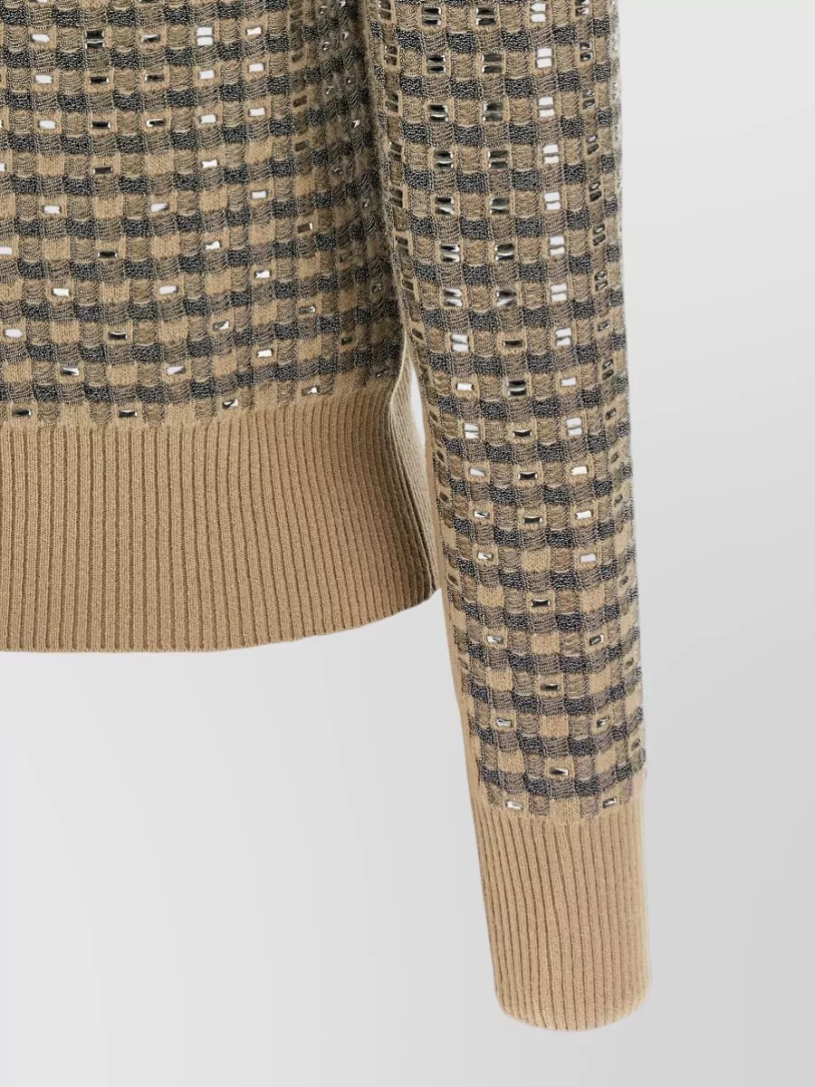 Ermanno Scervino Checked Crystal-Embellished Cardigan