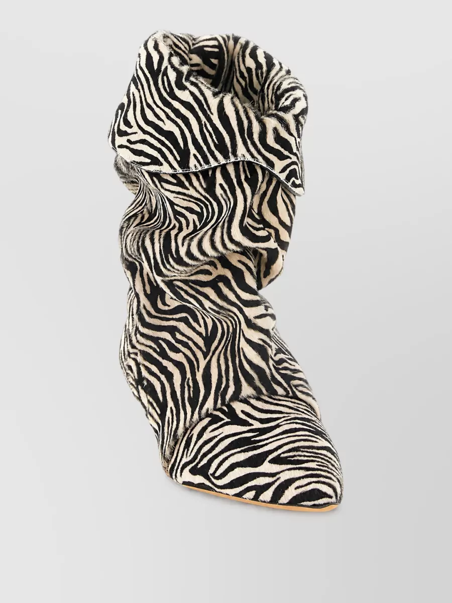 Isabel Marant leather zebra print ankle boots