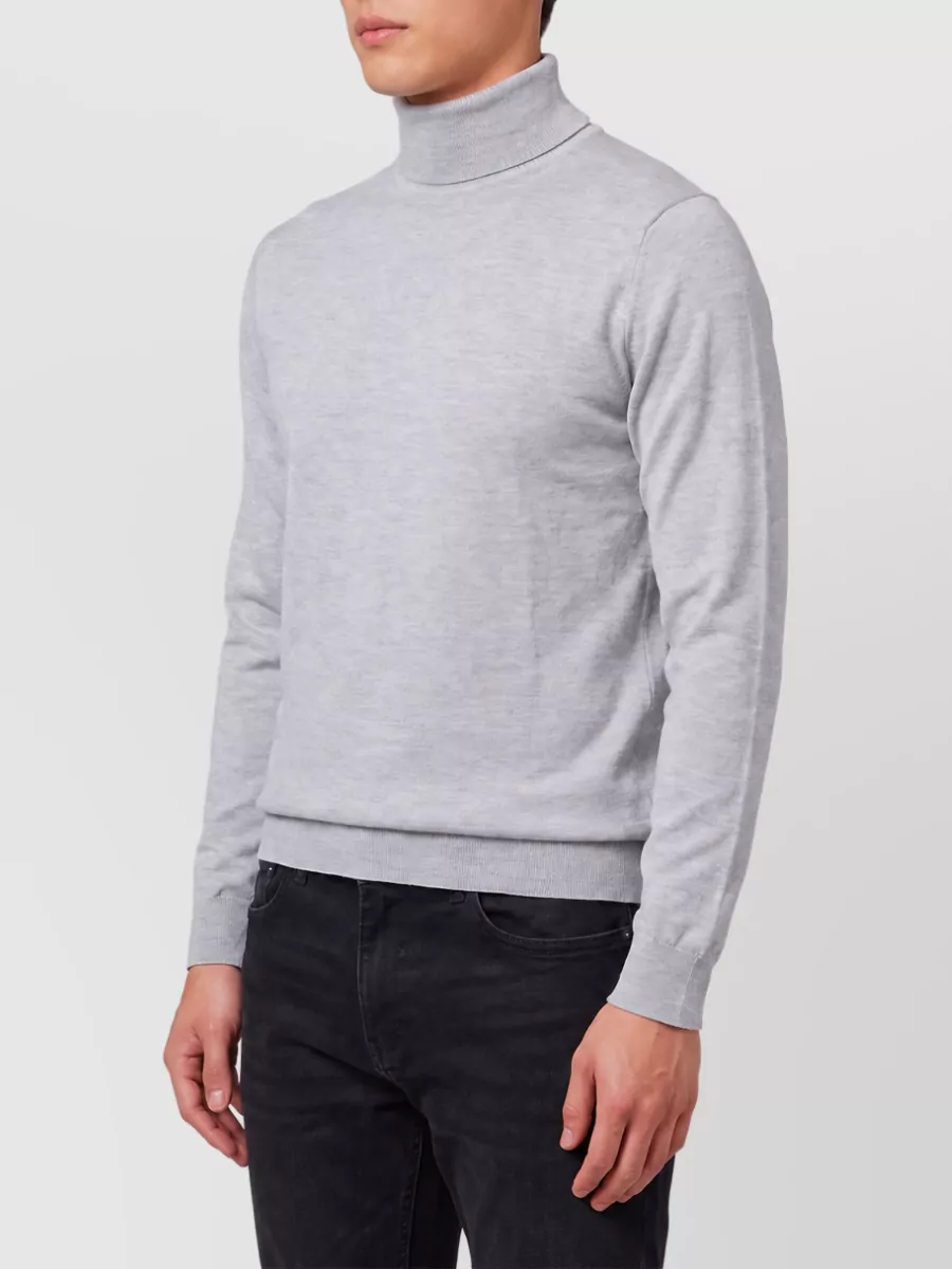 John Smedley Merino Wool Ribbed Turtleneck Jumper