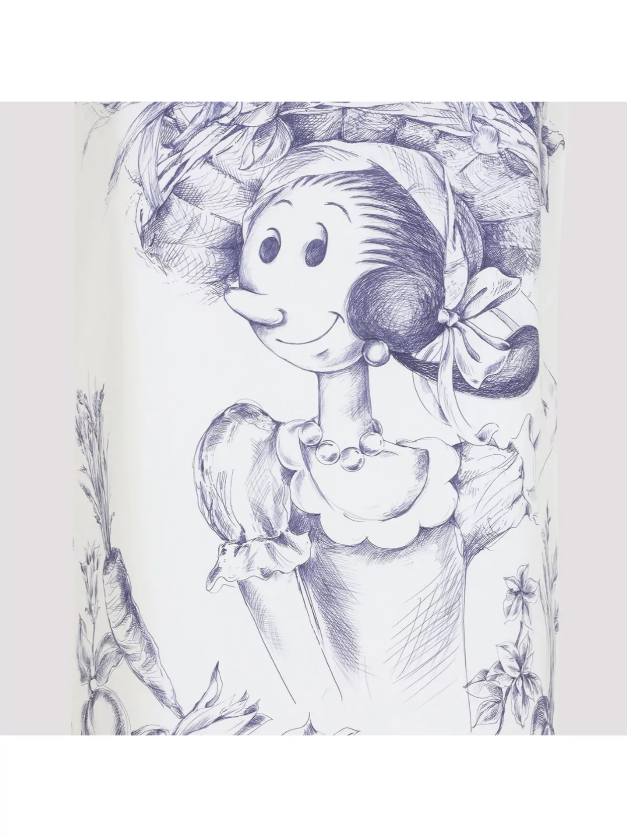 Moschino Maxi Skirt With Whimsical Floral Character Illustration