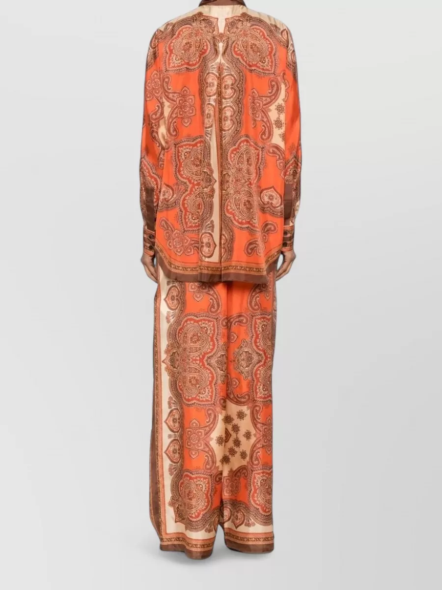 Zimmermann Silk Paisley-Print Long-Sleeve Shirt