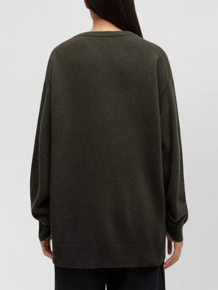 Ganni Graphic Print Long Sleeve Crew Neck Knitwear